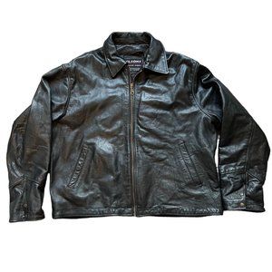 Wilson’s Leather VTG Men’s Bomber Biker Moto Jacket Black Grunge Sz 2XL Tall
